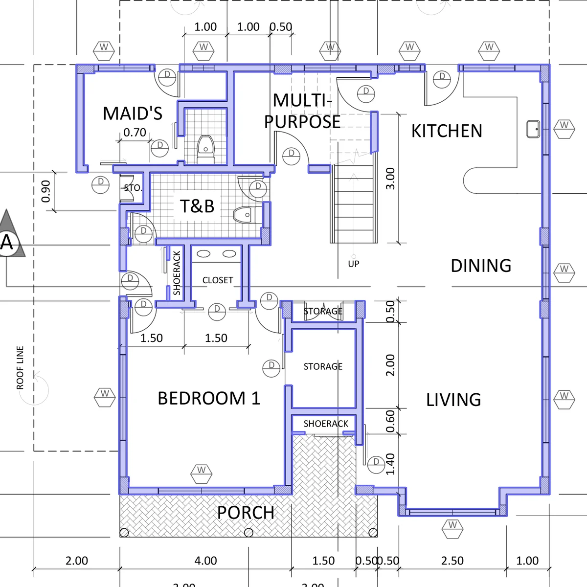 Floor plan with detected walls
